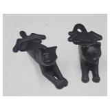 2 Cast Iron Cat & Puppy Door Stops