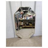 Gold Tone Framed Beveled Mirror  28 x 45"