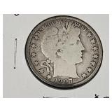 1907 O Silver Barber Half Dollar Coin