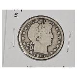 1914 S Silver Barber Half Dollar Coin