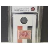 WWII German Adolph Birthday Stamp & Coin Set