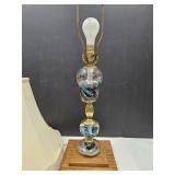 Beautiful St Clair ? 3 Ball Glass Lamp