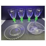 Uranium Glass Stemware & Candlewick