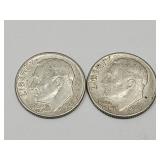 2 Silver Roosevelt Dimes See Dates