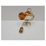 VTG 3 x 5.5 x 6" Silverplate Sugar Dish w Scoop