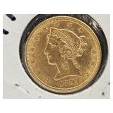 1897 Gold  1/4 OZ Five Dollar Coin
