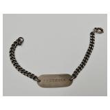 VTG WWII Army GI Sterling ID Bracelet Firestone