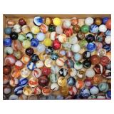 Cigar Box of VTG Marbles Some Uranium