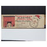 Vintage Christmas Electric Fireplace with Box
