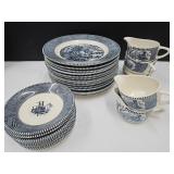 Large Lot of Currier & Ives? Dishes Unmarked