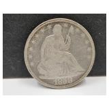1858 O Seated Liberty Silver Half Dollar  Coin