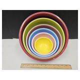 Like New Melamine Nesting Bowls 4 1/2 - 11"W