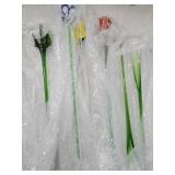 6 Beautiful Art Glass Flowers Approx. 20"l