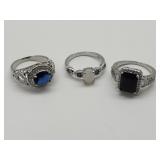 New Silver Plated Rings Sz 8