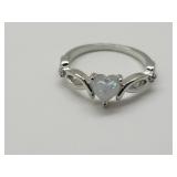 New925 Silver Opal Set Ring Sz 8