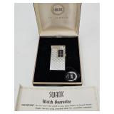 Vintage Swank Lighter w Clock & Box Untested