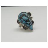Unmarked 925 Silver & Blue Agate? Ring Sz 6.5