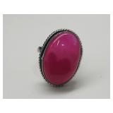 Unmarked 925 Silver & Agate? Ring Sz 6.5