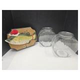 Big Mouth Billy Bass & 2 Kitchen Counter Jars