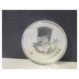 1 Oz .999 Fine Silver 2022 Tuvalu  - Bart Simpson