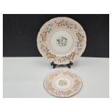 VTG Coalport Strange Orchid Pink/Gold Leaf Plates