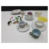 Hazel Atlas Cups, Saucers, Mini Elephants, Dogs +