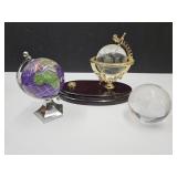 Glass Globe Paperweight, Pen Holder, 6" Globe