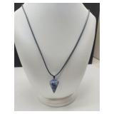 Blue & White Pendant Cord Necklace