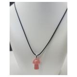 Rose Mushroom Cord Necklace