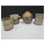 Pottery Mugs & Vase