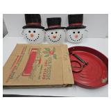 3 Snowman Porch Light Covers, & VTG Eva-Fresh Sta