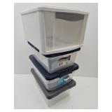 3 Storage Bins 15 Qt. & Drawer
