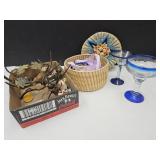 VTG Stemware, Sewing Basket +