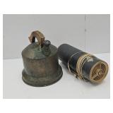 Antique Brass Kettle & MCM Speaker (See Cord)
