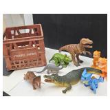 Crate Filled With Dinosaur Toys (See Size)