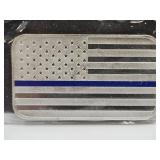 Troy OZ  Blue Line Silver Bar "We