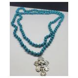 Turquoise Prayer Beads w Crucifix