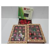 VTG Christmas Ornaments & Lights w Pointsettia
