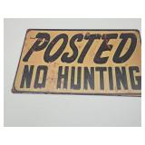 New Metal No Hunting Sign 12" x 8"