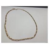 Very Long Gold Tone Figaro Link Necklace