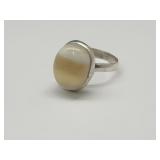925 Silver & Agate? Ring Sz 9