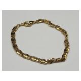 Gold Tone Spiral Figaro Bracelet