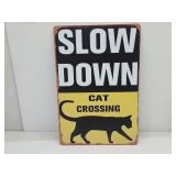 New Cat Crossings Mtal Sign 8" x 12"