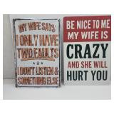 New Wife Metal Signs 8" x 12"