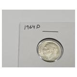 1964 D Silver Dime Coin