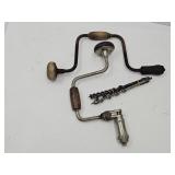 2 Ratcheting Brace Wood Hand Drills W Drill Bits