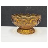 Amber Moon & Stars LE Smith Glass Dish 4.5" W