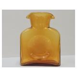 Blenko Double Spout Amber Pitcher 8"