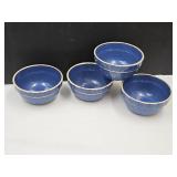 Clay Pottery 4 Pc Bowl Set 7" wide