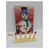 Vintage Candlabra & Light Up Snowman